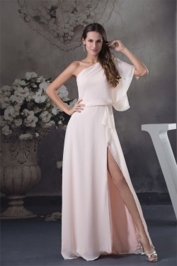 One-Shoulder Chiffon Long Prom/Formal Evening Bridesmaid Dresses 02021191