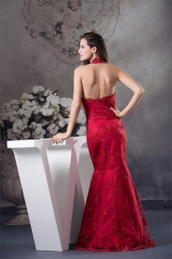 Trumpet/Mermaid Brush Sweep Train Long Red Beading Prom/Formal Evening Dresses 02020120