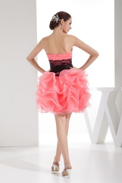 Ball Gown Strapless Lace Short/Mini Evening Party Cocktail Dresses 02021202