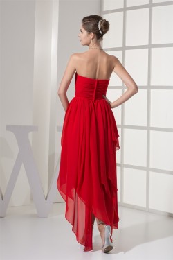 Beading Chiffon Sweetheart Short Red Prom/Formal Evening Dresses 02021204