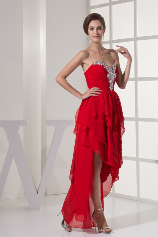 Beading Chiffon Sweetheart Short Red Prom/Formal Evening Dresses 02021204 Beading Chiffon Sweetheart Short Red Prom/Formal Evening Dresses 02021204