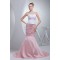 Trumpet/Mermaid Brush Sweep Train Beading Pink White Prom/Formal Evening Dresses 02020121