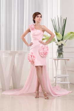 Sleeveless Satin Chiffon Short/Mini Sheath/Column Homecoming Dresses 02021216