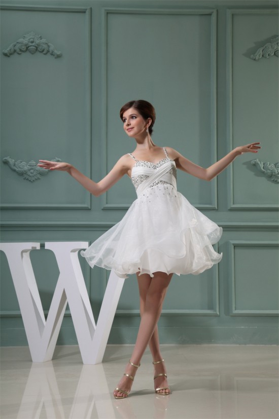 A-Line Short/Mini Sweetheart Beaded White Prom/Formal Evening Homecoming Dresses 02021229