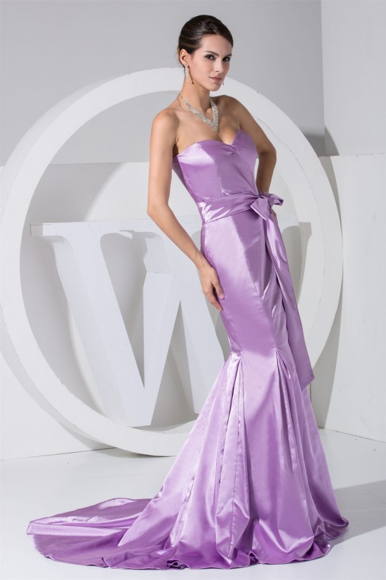 Trumpet/Mermaid Sweetheart Brush Sweep Train Long Prom/Formal Evening Dresses 02020123