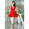 Sleeveless V-Neck A-Line Lace Silk like Satin Wedding Dresses 02021235