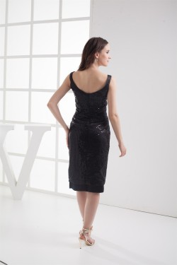 Sleeveless V-Neck Knee-Length Sheath/Column Prom/Formal Evening Dresses 02021236