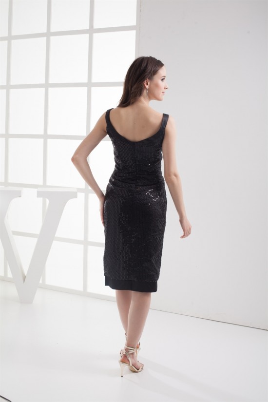 Sleeveless V-Neck Knee-Length Sheath/Column Prom/Formal Evening Dresses 02021236