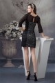 Square Ruffle Sheath/Column Short/Mini Lace Mother of the Bride Dresses 02021241