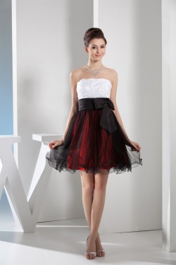 Strapless A-Line Sleeveless Short/Mini Prom/Formal Evening Dresses 02021243