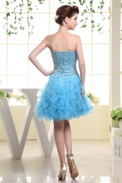 Strapless Beading A-Line Short/Mini Sleeveless Prom/Formal Evening Dresses 02021244