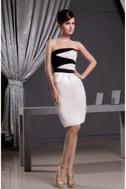 Strapless Satin Sheath/Column Sleeveless Prom/Formal Evening Dresses 02021247