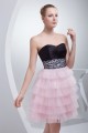 Strapless Short/Mini Sleeveless Satin Silk like Satin Fine Netting Prom/Formal Evening Dresses 02021249