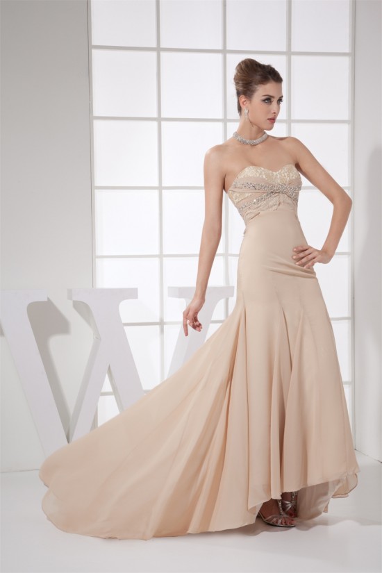 Brush Sweep Train Strapless Beading Lace and Chiffon Prom/Formal Evening Dresses 02020125 Brush Sweep Train Strapless Beading Lace and Chiffon Prom/Formal Evening Dresses 02020125