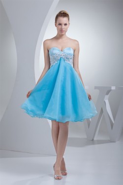 A-Line Sweetheart Beading Sleeveless Knee-Length Prom/Formal Evening Dresses 02021255