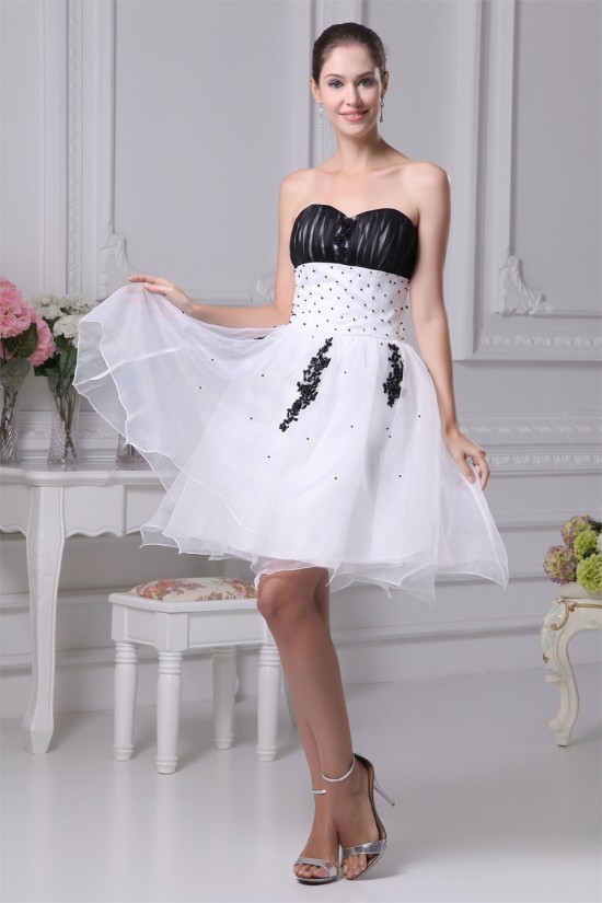 Sweetheart Ruffles Satin Organza Sleeveless Prom/Formal Evening Dresses 02021257