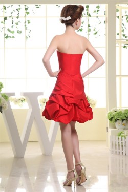 Taffeta A-Line Short/Mini Handmade Flowers Prom/Formal Evening Dresses 02021267
