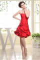 Taffeta A-Line Short/Mini Handmade Flowers Prom/Formal Evening Dresses 02021267
