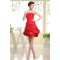 Taffeta A-Line Short/Mini Handmade Flowers Prom/Formal Evening Dresses 02021267