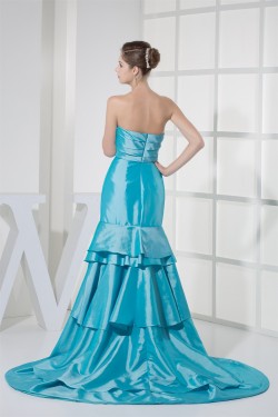 Trumpet/Mermaid Brush Sweep Train Taffeta Strapless Prom/Formal Evening Dresses 02020127