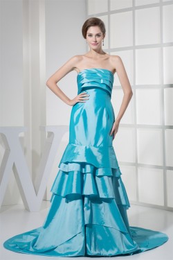 Trumpet/Mermaid Brush Sweep Train Taffeta Strapless Prom/Formal Evening Dresses 02020127