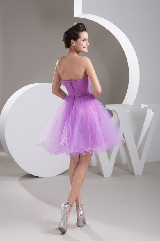 A-Line Fine Netting Sleeveless Short/Mini Prom/Formal Evening Dresses 02021278