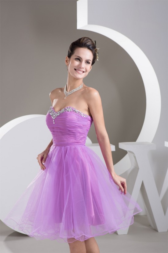 A-Line Fine Netting Sleeveless Short/Mini Prom/Formal Evening Dresses 02021278