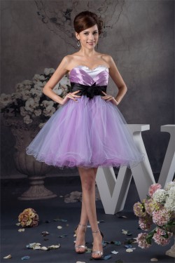 A-Line Sleeveless Handmade Flowers Organza Prom/Formal Evening Dresses 02021280