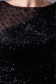 Amazing Long Sleeves Fine Netting Beading Bateau Little Black Dresses 02021283