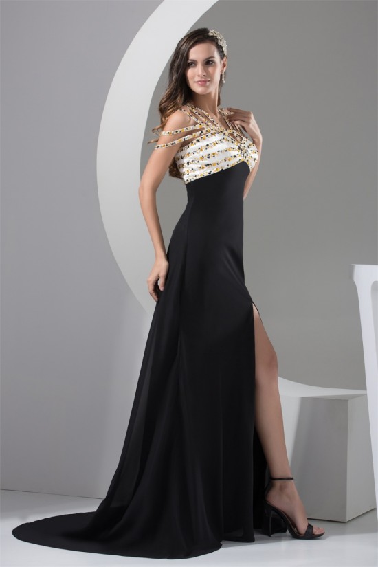 Brush Sweep Train V-Neck Beading A-Line Prom/Formal Evening Dresses 02020129 Brush Sweep Train V-Neck Beading A-Line Prom/Formal Evening Dresses 02020129