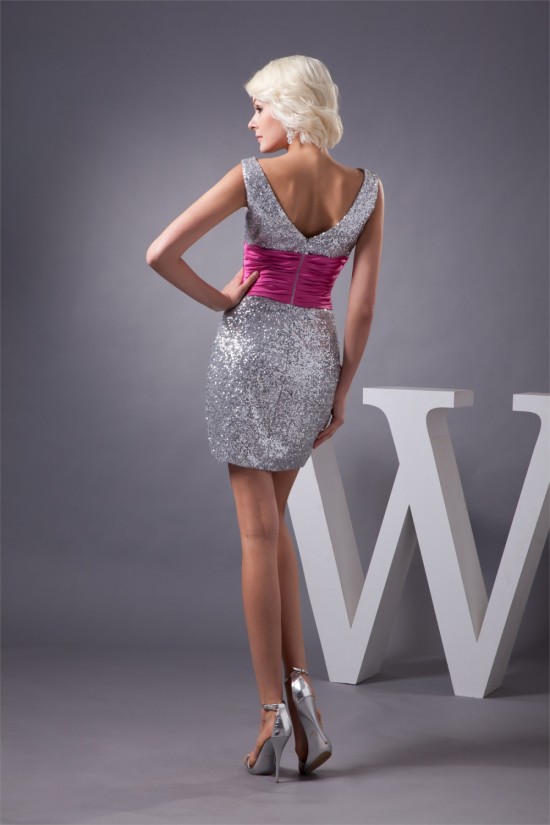 Charming Short/Mini Sheath/Column Sequins Dresses Evening Party Bridesmaid Dresses 02021309