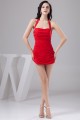 Chiffon Short/Mini Sheath/Column Halter Red Prom/Formal Evening Dresses 02021312