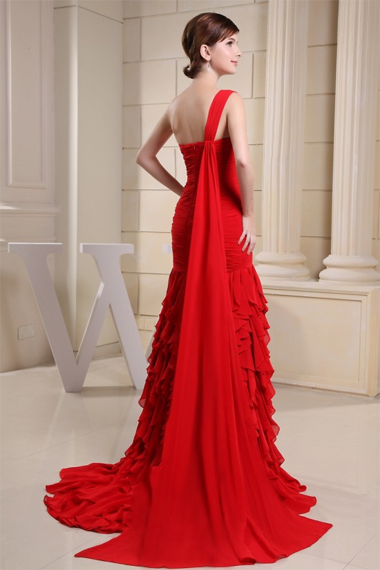 Cascading Ruffles Sweetheart Mermaid/Trumpet Long Red One-Shoulder Prom/Formal Evening Dresses 02020132 Cascading Ruffles Sweetheart Mermaid/Trumpet Long Red One-Shoulder Prom/Formal Evening Dresses 02020132