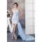 One-Shoulder Sheath/Column Sleeveless Satin Chiffon Fine Netting Prom/Formal Evening Dresses 02021334