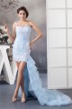 One-Shoulder Sheath/Column Sleeveless Satin Chiffon Fine Netting Prom/Formal Evening Dresses 02021334
