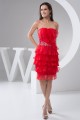 Organza Strapless Sleeveless Beading Knee-Length Prom/Formal Evening Dresses 02021336