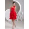 A-Line Pleats One-Shoulder Sleeveless Short/Mini Red Prom/Formal Evening Bridesmaid Dresses 02021338