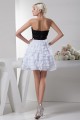 A-Line Ruched Strapless Short/Mini Satin Chiffon Black White Prom/Formal Evening Dresses 02021340 A-Line Ruched Strapless Short/Mini Satin Chiffon Black White Prom/Formal Evening Dresses 02021340