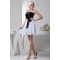 A-Line Ruched Strapless Short/Mini Satin Chiffon Black White Prom/Formal Evening Dresses 02021340