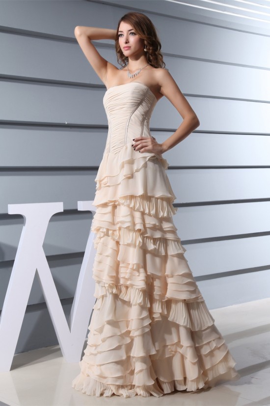 Chiffon A-Line Ruffles Strapless Long Prom/Formal Evening Dresses 02020137 Chiffon A-Line Ruffles Strapless Long Prom/Formal Evening Dresses 02020137