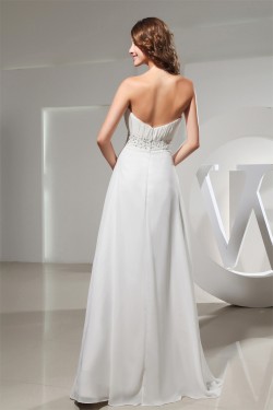 A-Line Strapless Chiffon Beaded Long Prom/Formal Evening Bridesmaid Dresses 02020138
