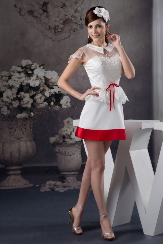 Short/Mini High-Neck Beading A-Line Short Prom/Formal Evening Dresses 02021380
