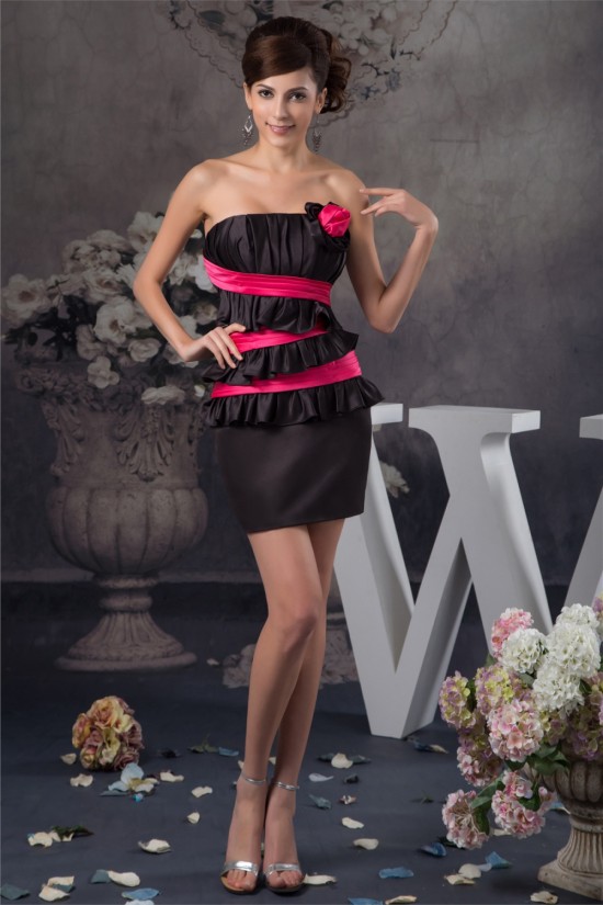 Short/Mini Strapless Sleeveless Handmade Flowers Prom/Formal Evening Dresses 02021396 Short/Mini Strapless Sleeveless Handmade Flowers Prom/Formal Evening Dresses 02021396