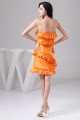 Sleeveless Pleats Taffeta Strapless Sheath/Column Prom/Formal Evening Dresses 02021412
