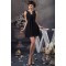 Sleeveless Short/Mini Beading A-Line Chiffon Silk like Satin Little Black Dresses 02021419