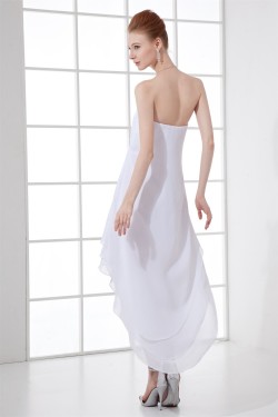 High Low Short Chiffon A-Line Prom Evening Homecoming Bridesmaid Dresses 02021432