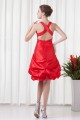 A-Line Ruched Taffeta Sleeveless Knee-Length Prom/Formal Evening Dresses 02021440