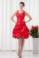 A-Line Ruched Taffeta Sleeveless Knee-Length Prom/Formal Evening Dresses 02021440