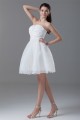 A-Line Strapless Organza Handmade Flowers Prom/Formal Evening Dresses 02021444