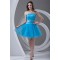 A-Line Strapless Short/Mini Satin Netting Best Bridesmaid Dresses 02021445